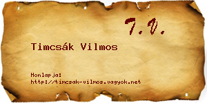 Timcsák Vilmos névjegykártya